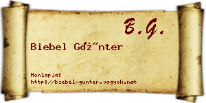 Biebel Günter névjegykártya